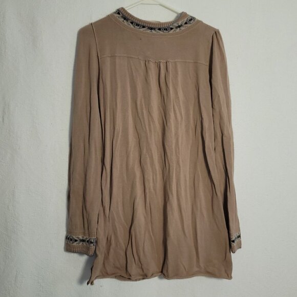 576. Chelser & Violet Long Sleeve Top Tan Sz L - Picture 2 of 9